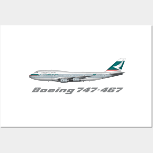 Pacific 747-400 Swoosh Livery Design Posters and Art